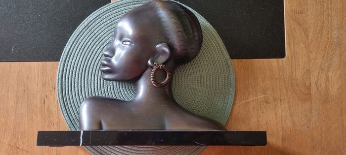 Karl Hagenauer brass bust of an African woman