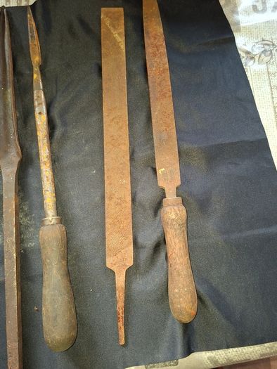 Antique Forged made Wood Carving Tool and Metal Files etc, Postage available or Collection,