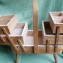 Vintage sewing box, mid century sewing basket wooden sewing box, wooden fold out box Image 8