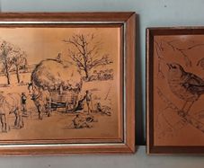 Two Joel Kirk Vintage Copper Etchings