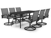 7 Piece Garden Dining Set Textilene and Steel