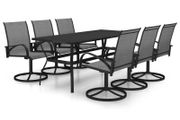 7 Piece Garden Dining Set Textilene and Steel