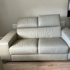 Grey 2 seater leather sofa