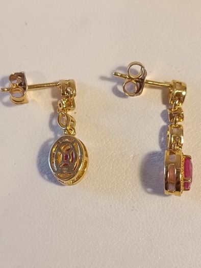 Petite Natural Ruby Drop Earrings