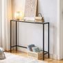 Tempered Glass Sofa Table, Slim Hallway Table, 100 x 22 x 80 cm, Modern Display Glass Console Table, for Living Room Image 2