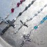 Vintage Catholic Rosary Beads, Glass Rosary, Wooden Rosary, Antique Rosary (15 each) Image 2