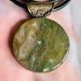 Chunky vintage moss agate pendant Image 4