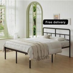 King Size Bed Frame 5ft with Curved Headboard, Heavy Duty