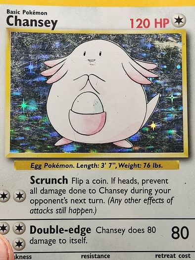 Chansey 3/102 base set Pokemon card