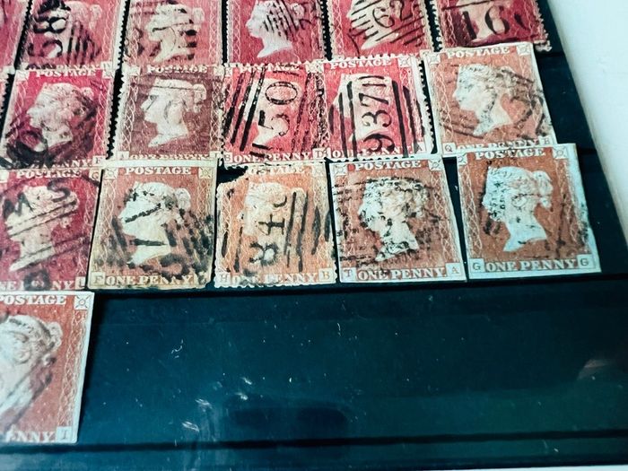 Great Britain 1841-1879 Queen Victoria 1d Penny red 46 stamps lot