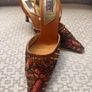 Fabulous Carrie Bradshaw style gold and bronze, embellished sling-backs Image 7