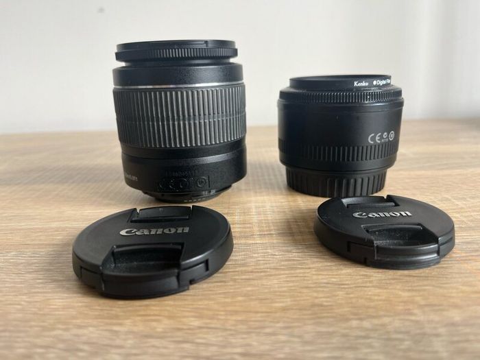 Canon EOS 600D Camera with lenses.