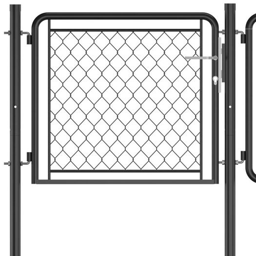 Garden Gate Steel 75x395 cm Anthracite