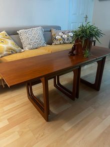 Extending Mid Century Teak Coffee Table with Two Nesting Tables (like G Plan)