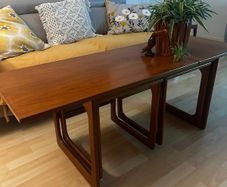 Extending Mid Century Teak Coffee Table with Two Nesting Tables (like G Plan)