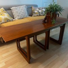 Extending Mid Century Teak Coffee Table with Two Nesting Tables (like G Plan)