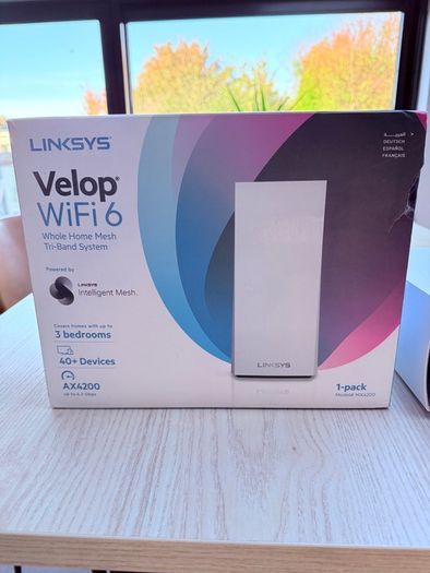 Linksys Velop WiFi 6 Mesh Router Tri-Band AX4200 White