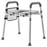 Raised Toilet Seat with Handles 158.7 kg Handicap Elevated Riser, for Seniors, Elderly & Disabled, Adjustable Height & Width, Soft Cushion Padded, Fits Round, Elongated & V-Shaped Commode Image 9