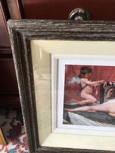 Wooden frame print , glass
