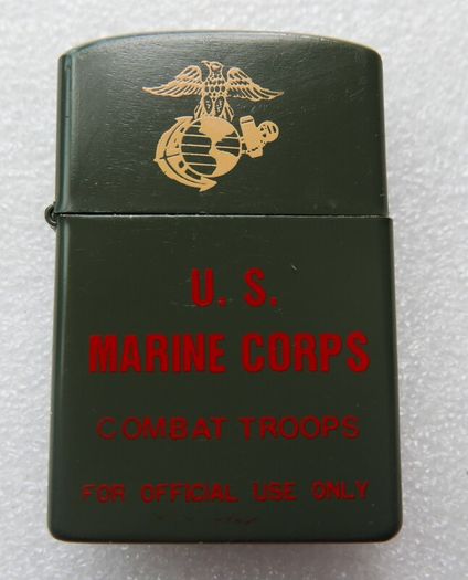 Vintage 1970s U.S. Marine Corps Combat Troops lighter ( works)