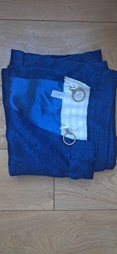 Long Blue Curtains Pair - 229cm Length x 117cm Width