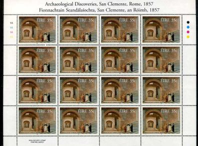 2007 Ireland 150th Anniversary of Archaeological Discoveries Commemorative Stamp Sheetlet Plate 1A1A1A1A Mint Never Hinged (MNH)
