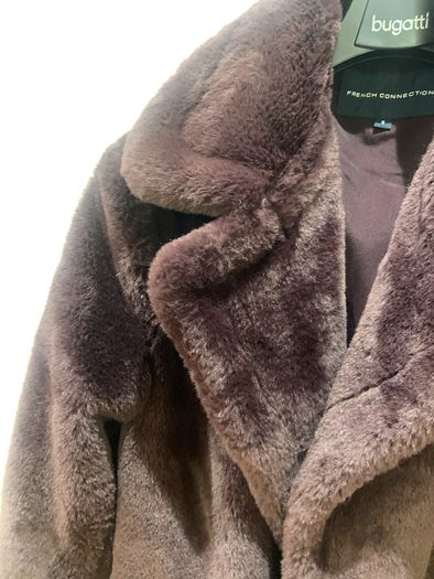 French Connection faux-fur coat (S) Like new