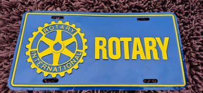 Vintage Rotary Club American license plate.