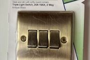 BG Nexus Metal 3 Gang Switch - Antique Brass