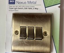 BG Nexus Metal 3 Gang Switch - Antique Brass