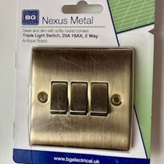 BG Nexus Metal 3 Gang Switch - Antique Brass