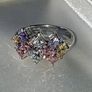 Vintage Sterling Silver Multi-Coloured Sapphire Cluster Image 8