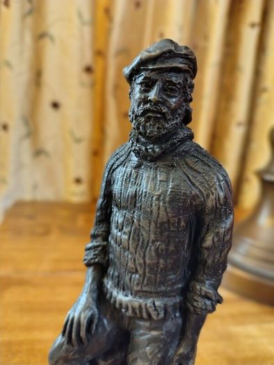 John Letts Fisherman Bronze Resin Sculpture