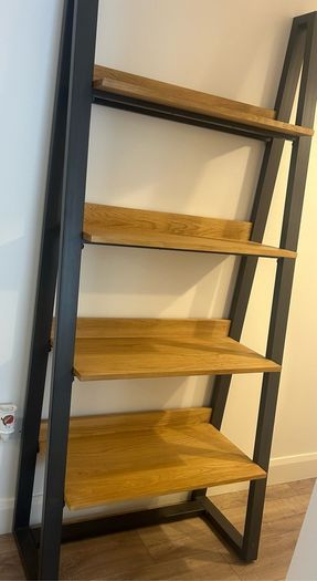 Oak & metal bookcase