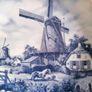 Vintage Delft Blue Windmill Decorative Plate Image 4