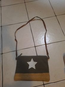 wicker and canvas handbag