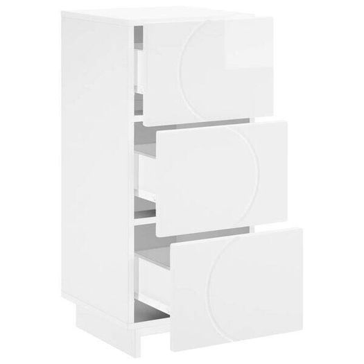 vidaXL High Gloss White 3-Drawer Sideboard