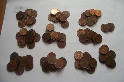 100 Coins@british Half Penny.nice Condition. Decimal Issue