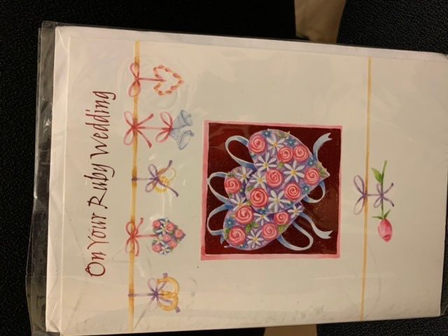 Ruby anniversary greeting card (40 years married)