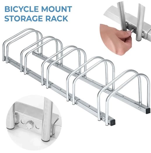 NEW 5 Bike Bicycle Parking Stand Steel Rack