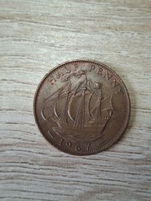 Great Britain UK 1967 Half Penny Elizabeth II Coin - free standard postage