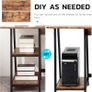 SALE Oak & Tea Computer Desk, Writing Desk with 4 Tier DIY Storage Shelves on Left or Right, 120 x 60 x 122cm Work Table for Office Living Room, Steel Frame, Industrial Image 3