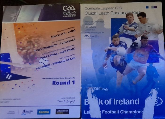 GAA various Laois club and intercounty hurling and football programmes.
