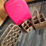 Vintage Wine baskets and wine rack and large hardshell  suitcase Image 2