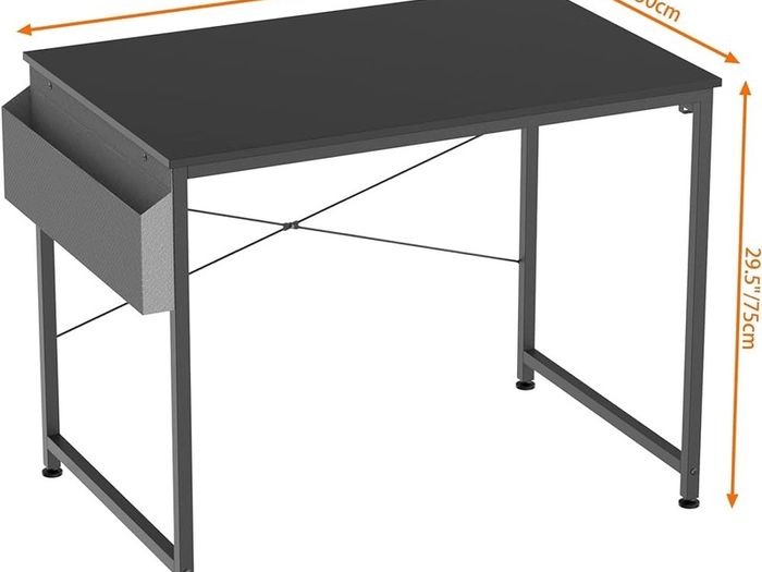 Writing Computer Desk, Office Work Desk for student and worker, Laptop Table with Storage Bag and Headphone Hook,Modern Simple Style Desks for Bedroom, Home, Office(80x50x75cm)