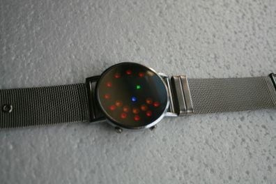 Women's Round Mirror Face LED Digital Wrist Watch with Date /Week /Time