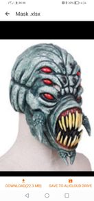 Halloween Alien predator latex mask.