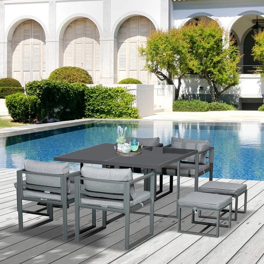 9PCs Patio Aluminium Dining Set (LIMITED STOCK)
