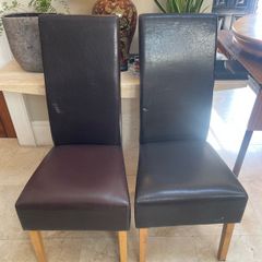 2 x Leather Kitchen Dining Chairs - Can Deliver