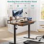 Standing Desk, Electric Height Adjustable Desk with 3 AC Outlets & 2 USB Ports, 120 x 60 cm Stand Up Desk with 2 Drawers Image 7